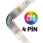 Şerit Led Konnektör Soket Set 4 Pin Şerit Led Birleştirme Ekleme Takım Soket 1 Takım k34-b